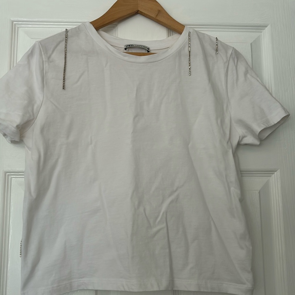 Zara white short sleeve tee